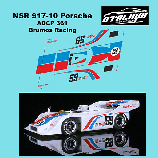 Atalaya Decals ADCP361 NSR Porsche 917/10 Kendall GT1, No.59